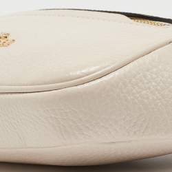 Pre Owned Coach Off White/Black Leather Mini Belt Bag