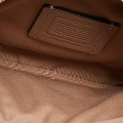 Pre Owned Coach Off White/Black Leather Mini Belt Bag