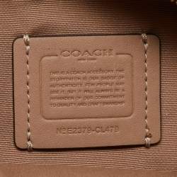 Pre Owned Coach Off White/Black Leather Mini Belt Bag