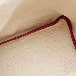 Pre Owned Coach Red/Grey Signature Coated Canvas and Leather Taxi Zip Tote