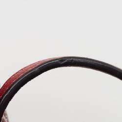 Pre Owned Coach Red/Grey Signature Coated Canvas and Leather Taxi Zip Tote