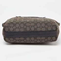Coach Black/Grey Signature Canvas and Leather Prairie Satchel