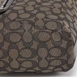 Coach Black/Grey Signature Canvas and Leather Prairie Satchel