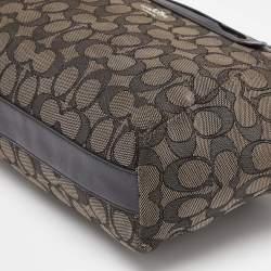 Coach Black/Grey Signature Canvas and Leather Prairie Satchel