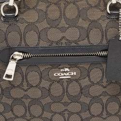 Coach Black/Grey Signature Canvas and Leather Prairie Satchel