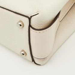 Pre Owned Coach Off White Leather Brooklyn Carryall 28 Tote