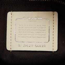 Pre Owned Coach Off White Leather Brooklyn Carryall 28 Tote
