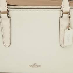 Pre Owned Coach Off White Leather Brooklyn Carryall 28 Tote