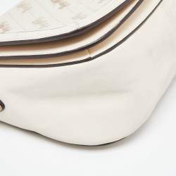 Pre Owned Coach Beige Horse Carriage Print Coated Canvas and Leather Crossbody Bag