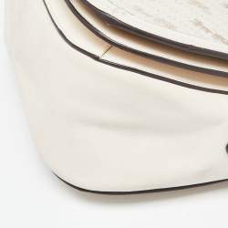 Pre Owned Coach Beige Horse Carriage Print Coated Canvas and Leather Crossbody Bag