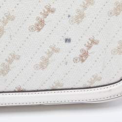 Pre Owned Coach Beige Horse Carriage Print Coated Canvas and Leather Crossbody Bag