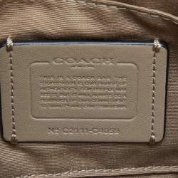 Pre Owned Coach Beige Horse Carriage Print Coated Canvas and Leather Crossbody Bag