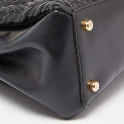 Pre Owned Coach Black Quilted Leather Sage Carryall Satchel