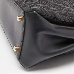 Pre Owned Coach Black Quilted Leather Sage Carryall Satchel