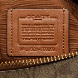 Pre Owned Coach Brown Signature Coated Canvas and Leather Harley Hobo