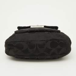 Pre Owned Coach Black Op Art Canvas and Leather Kristin Zip Bag