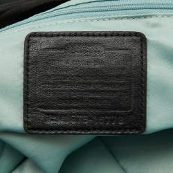 Pre Owned Coach Black Op Art Canvas and Leather Kristin Zip Bag