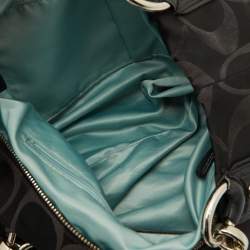 Pre Owned Coach Black Op Art Canvas and Leather Kristin Zip Bag