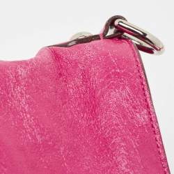 Pre Owned Coach Pink Leather Poppy Shoulder Bag