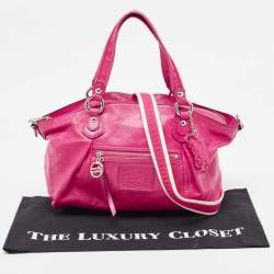 Pre Owned Coach Pink Leather Poppy Shoulder Bag