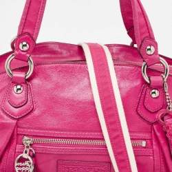 Pre Owned Coach Pink Leather Poppy Shoulder Bag