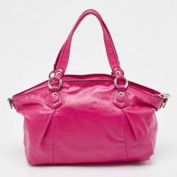 Pre Owned Coach Pink Leather Poppy Shoulder Bag