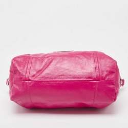 Pre Owned Coach Pink Leather Poppy Shoulder Bag