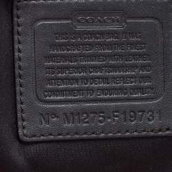 Pre Owned Coach Black Signature Canvas and Patent Leather Shoulder Bag