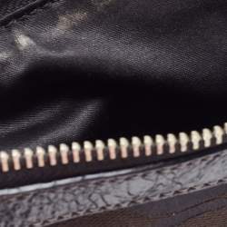 Pre Owned Coach Black Signature Canvas and Patent Leather Shoulder Bag
