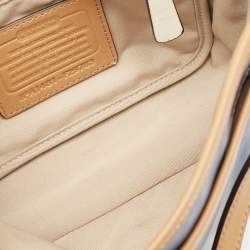 Pre Owned Coach Tri Color Leather Crossbody Bag