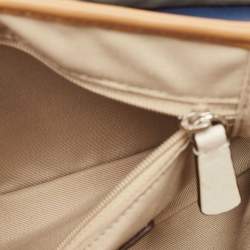 Pre Owned Coach Tri Color Leather Crossbody Bag