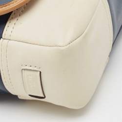 Pre Owned Coach Tri Color Leather Crossbody Bag