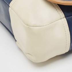 Pre Owned Coach Tri Color Leather Crossbody Bag