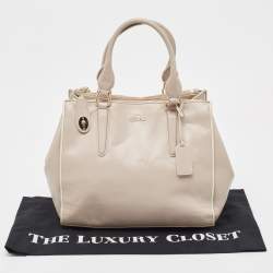 Pre Owned Coach Lilac Leather Crosby Carryall Tote