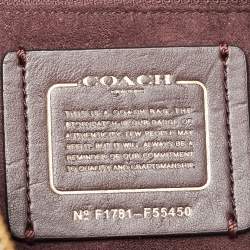 Pre Owned Coach Black/Plum Signature Embossed Patent and Leather Mini Sierra Satchel