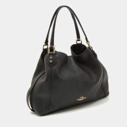 Pre Owned Coach Black Leather Edie 28 Satchel