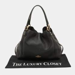 Pre Owned Coach Black Leather Edie 28 Satchel