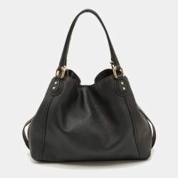 Pre Owned Coach Black Leather Edie 28 Satchel