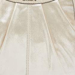 Pre Owned Coach Beige Shimmer Suede Hobo