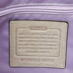 Pre Owned Coach Beige Shimmer Suede Hobo