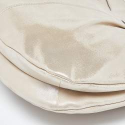 Pre Owned Coach Beige Shimmer Suede Hobo