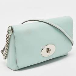 Coach Light Turquoise Leather Crosstown Crossbody Bag