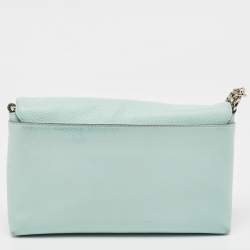 Pre Owned Coach Light Turquoise Leather Crosstown Crossbody Bag