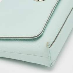 Pre Owned Coach Light Turquoise Leather Crosstown Crossbody Bag