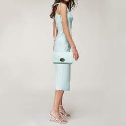 Pre Owned Coach Light Turquoise Leather Crosstown Crossbody Bag