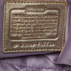 Pre Owned Coach Gold Signature Embossed Leather East West Gallery Tote
