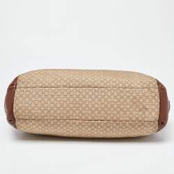 Coach Beige/Brown Coach Op Art Canvas and Leather Madison Phoebe Shoulder Bag