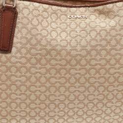 Coach Beige/Brown Coach Op Art Canvas and Leather Madison Phoebe Shoulder Bag