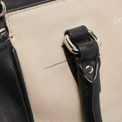 Coach Black/Beige Leather Tassel Tote