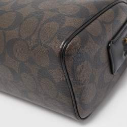 Coach Brown/Black Signature Coated Canvas and Leather Bennett Crossbody Bag